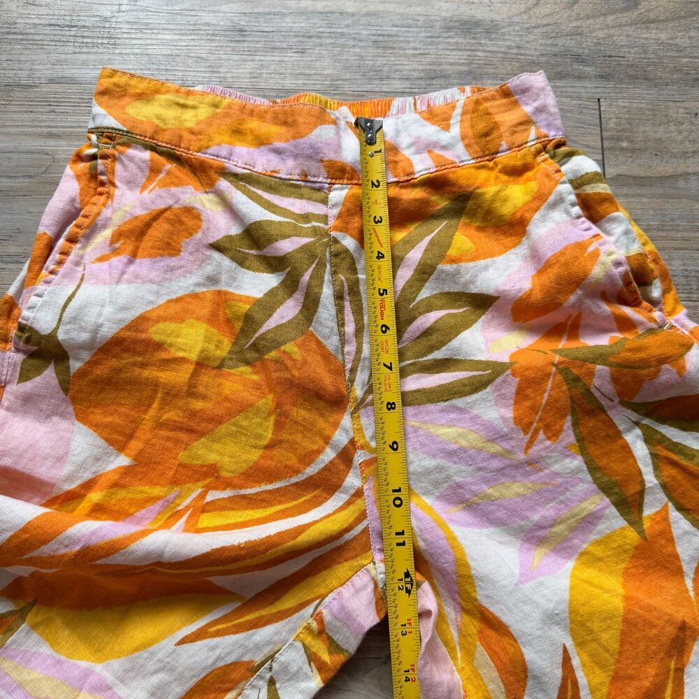 C&C California Pant Wide Leg 100% Linen Tropical Print Small Summer Flowy Boho - Picture 8 of 11